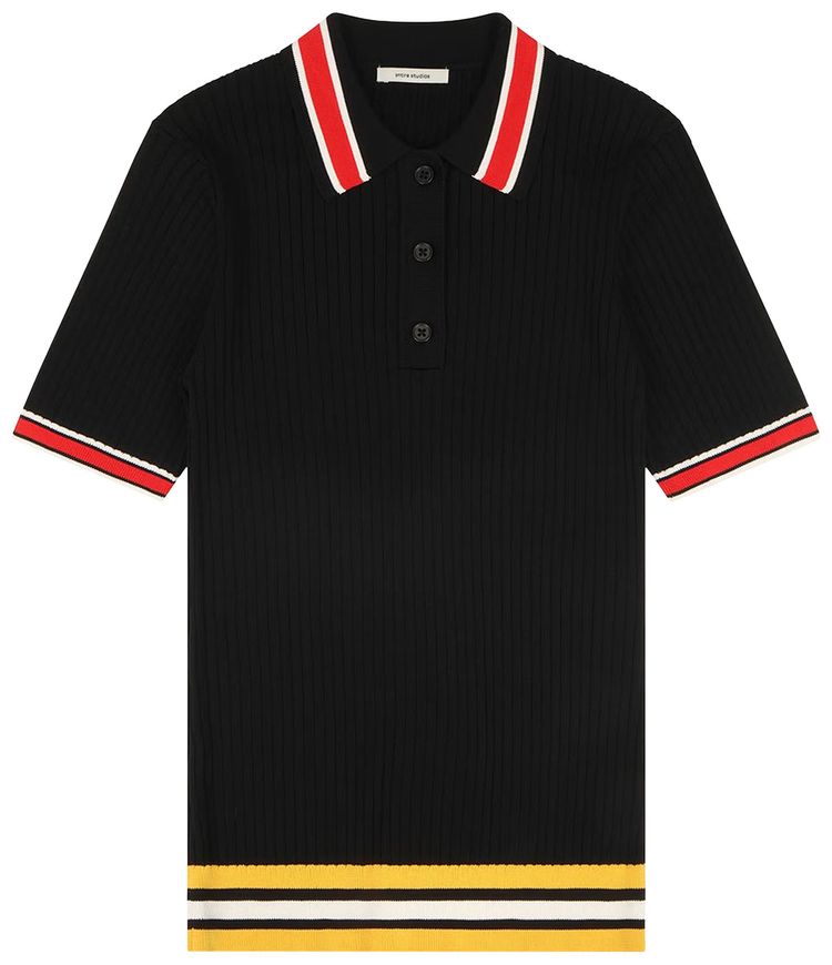 Entire Studios Ribbed Polo Shirt Inferno