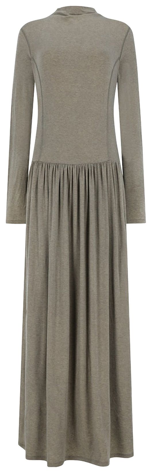 Amomento Mock Neck Jersey Dress Beige