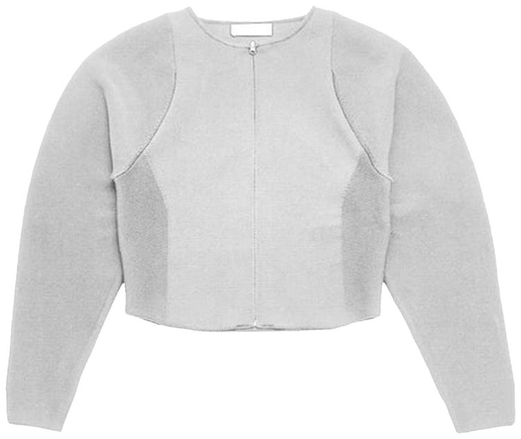 Amomento Rounded Zip Up Cardigan Grey