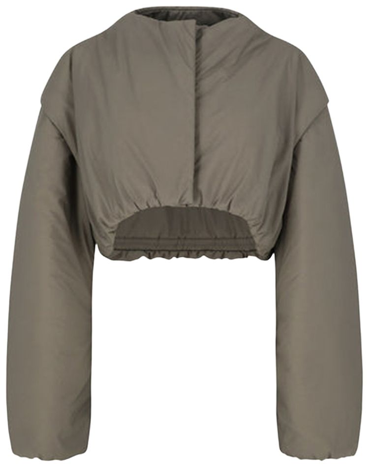 Amomento Sheer Nylon Padded Crop Jumper Grey