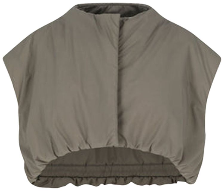 Amomento Sheer Nylon Padded Crop Jumper Grey