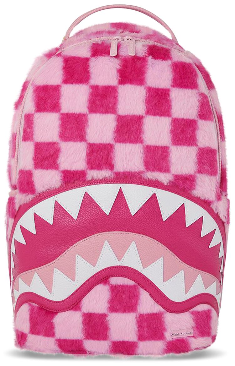 Sprayground Furzilla Shark Backpack Pink Check