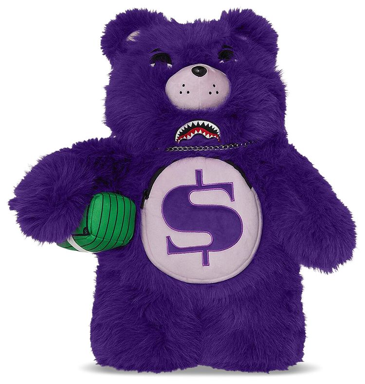 Sprayground Furzilla Shark Moneybear Backpack Purple