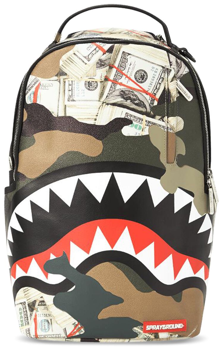 Sprayground Camo Money Shark Backpack Multicolor
