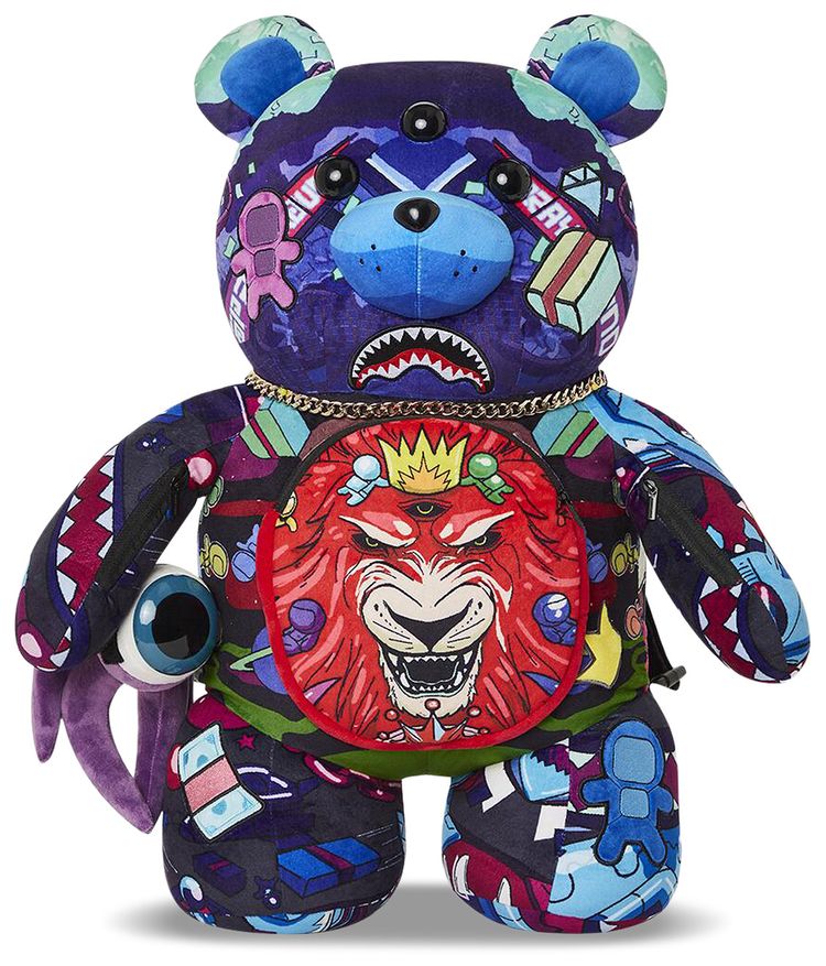 Sprayground Astro Twilight Moneybear Teddybear Backpack Multicolor