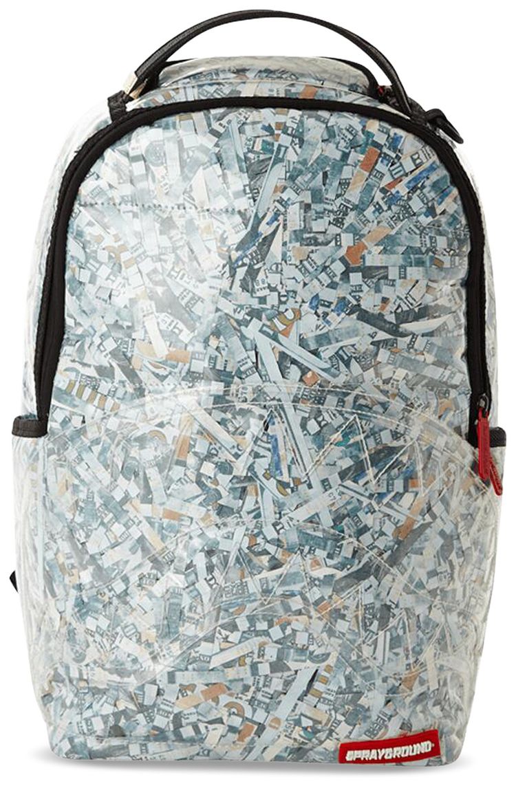 Sprayground Counterfeit Vinyl Shredded Money Backpack Multicolor