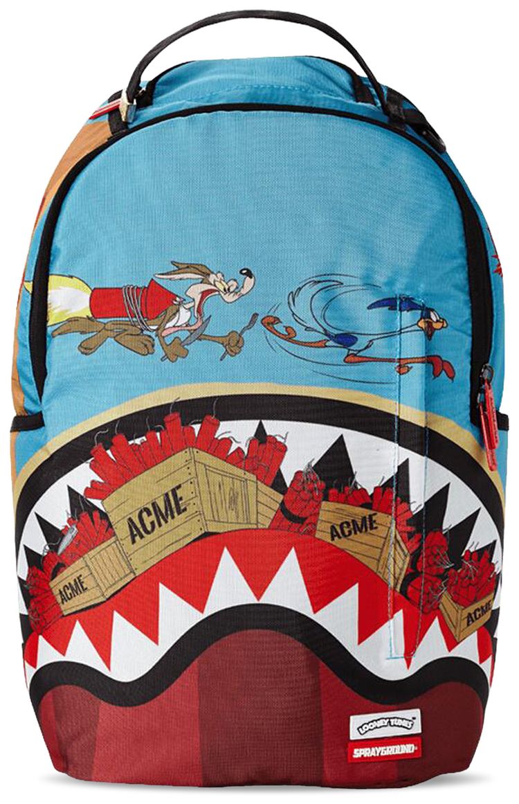 Sprayground Coyote Vs Roadrunner Shark Backpack Multicolor