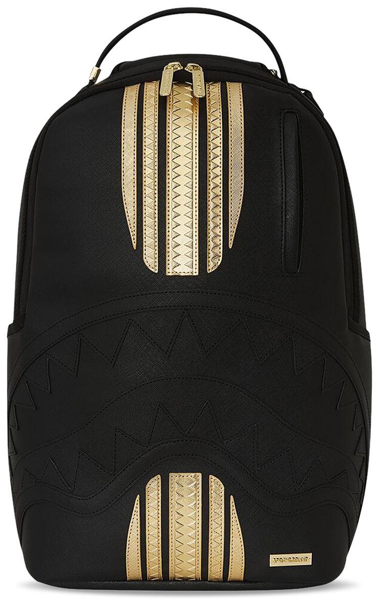 Sprayground Gold And Black Racing Stripes Backpack Multicolor