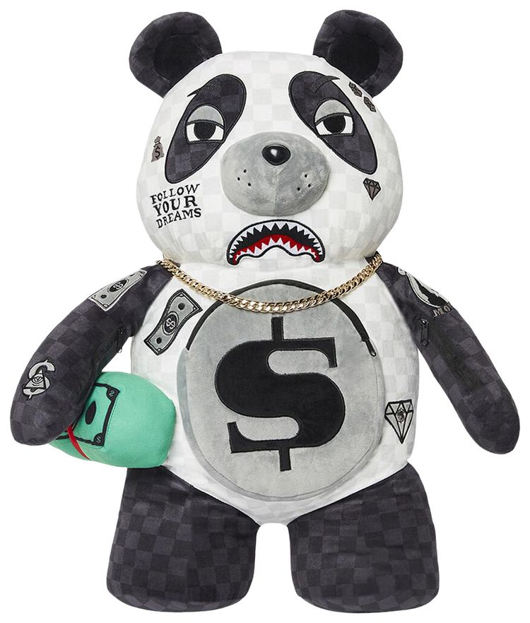 Sprayground Moneybear Teddybear Panda Panda Panda Backpack Multicolor
