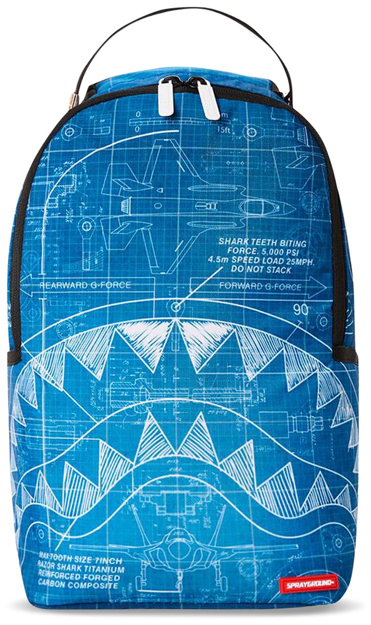 Sprayground Mini Schematics Shark Backpack Multicolor