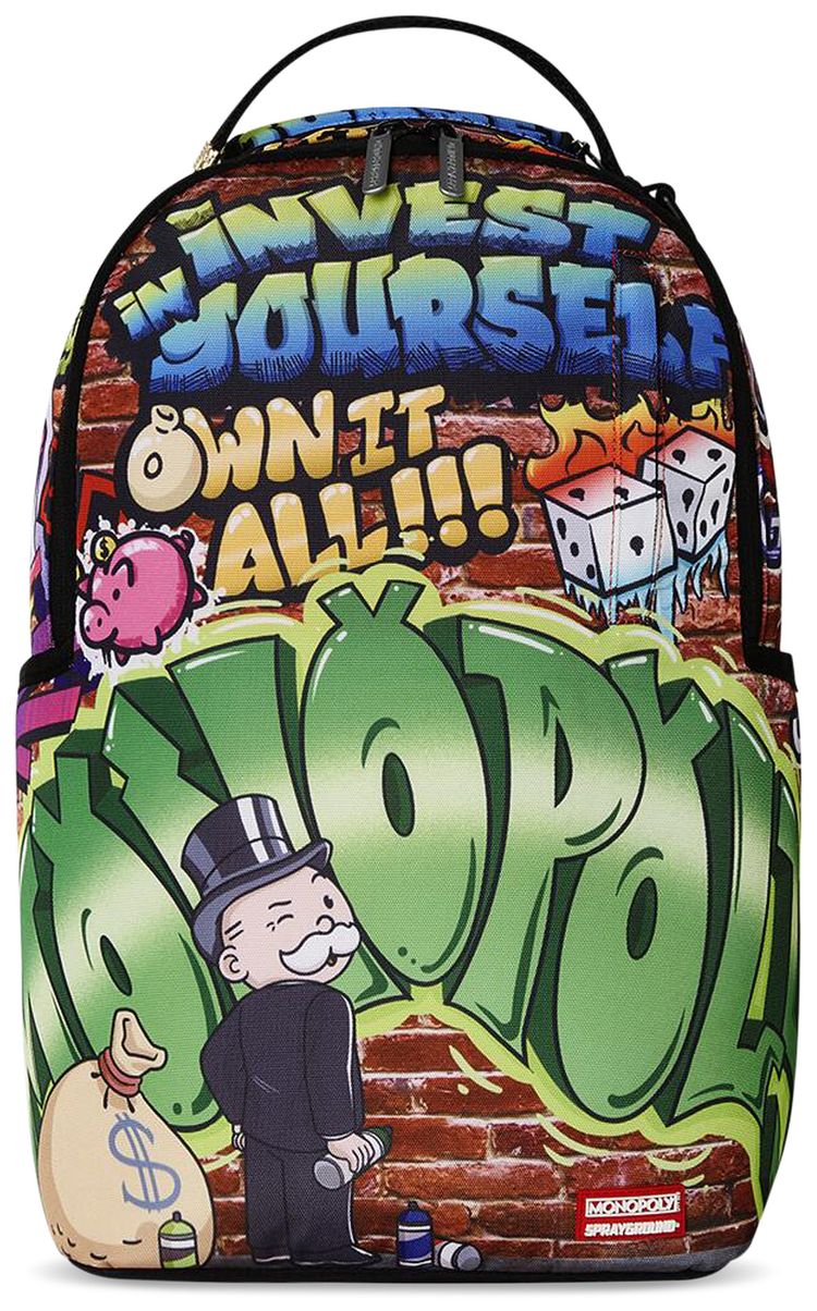 Sprayground Monopoly Graffiti Gold Rush DLXR Backpack Multicolor