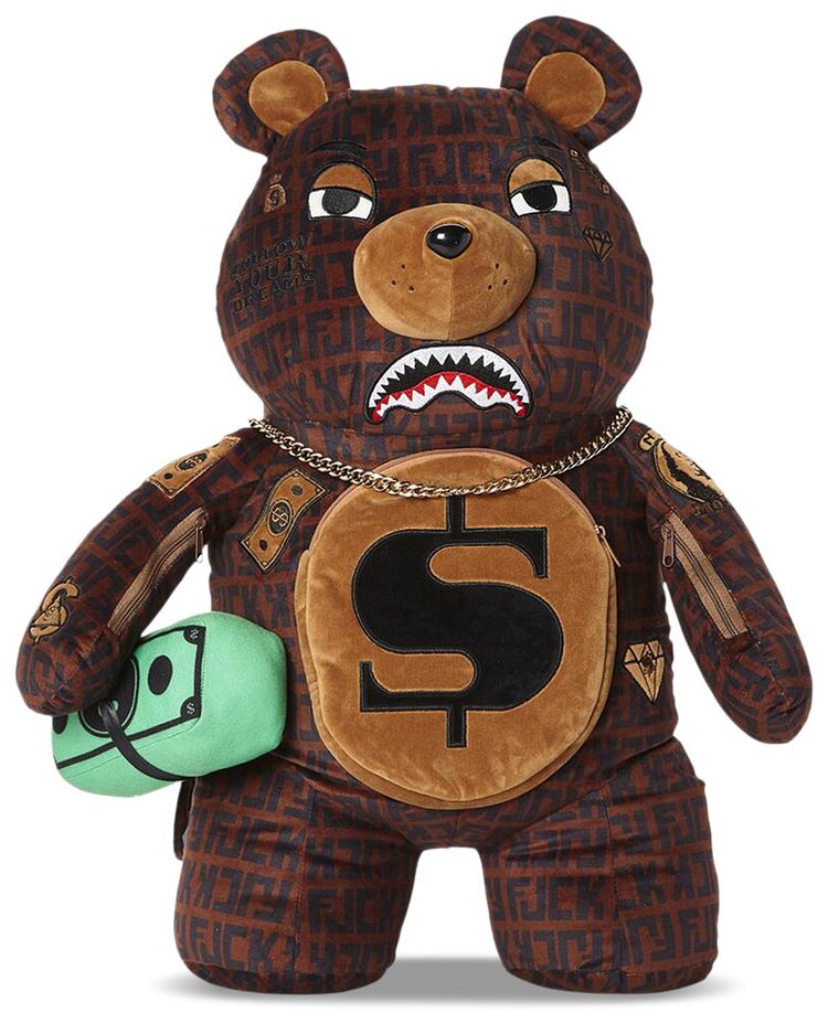 Sprayground Offended Moneybear Teddybear Backpack Multicolor
