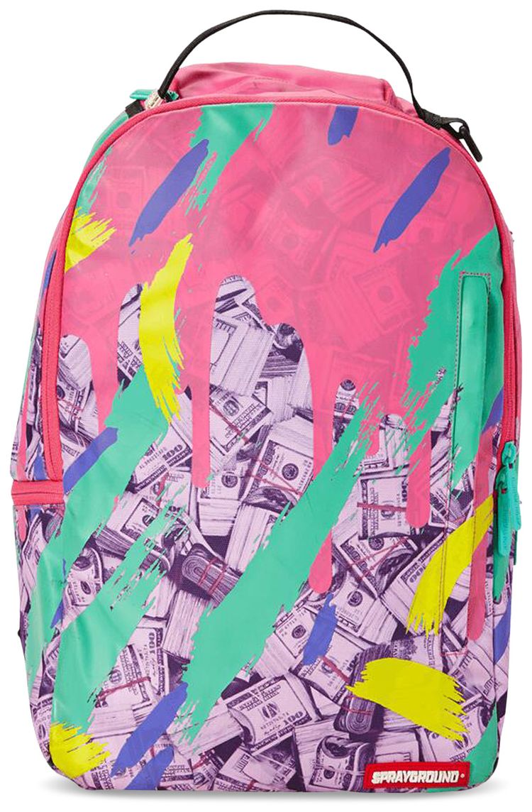 Sprayground Money Pink Camo Drip Backpack Multicolor