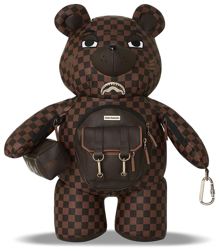Sprayground Checkmate Royale Moneybear Teddybear Backpack Multicolor