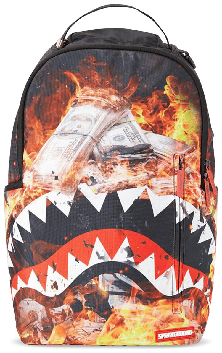 Sprayground Fire Money Shark Backpack Multicolor
