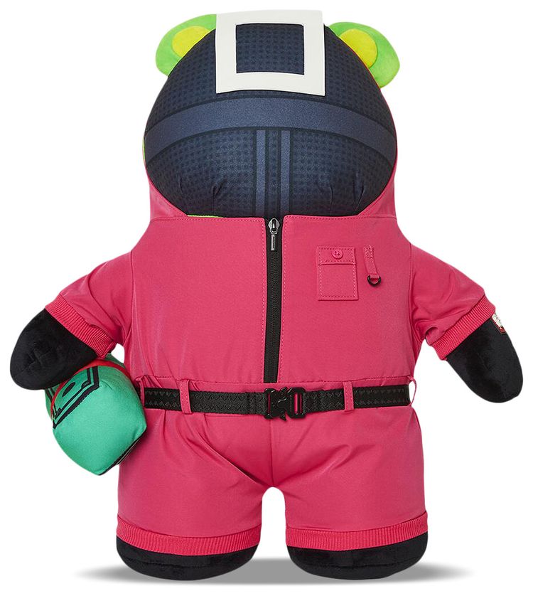 Sprayground Squid Game Collab Pink Soldiers Bear Backpack Multicolor