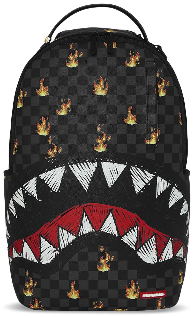 Sprayground Super Hot Fire Sharks In Paris Backpack Multicolor