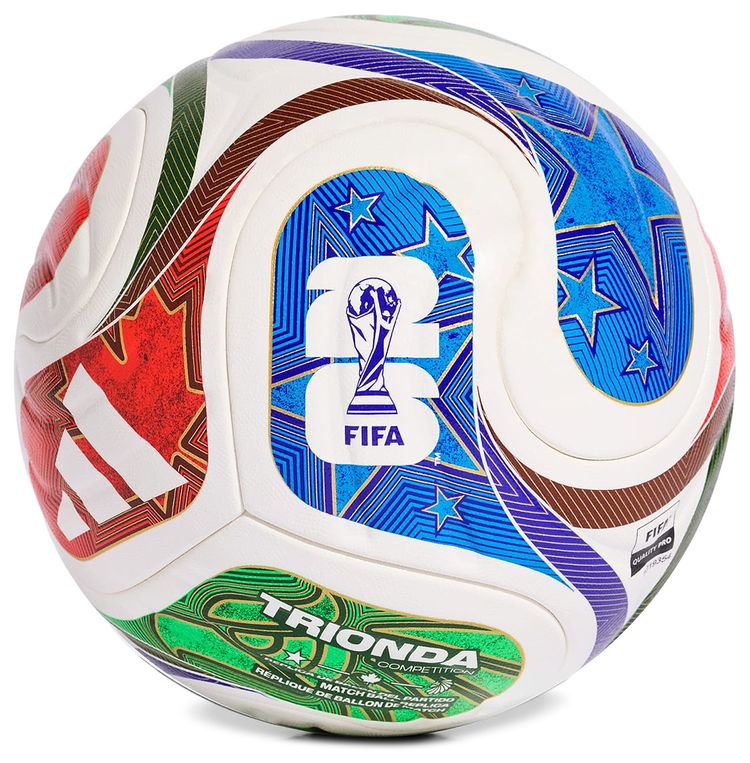 Adidas FIFA World Cup 26 Trionda Competition Ball WhiteSolar BlueHi Res RedFlash Lime