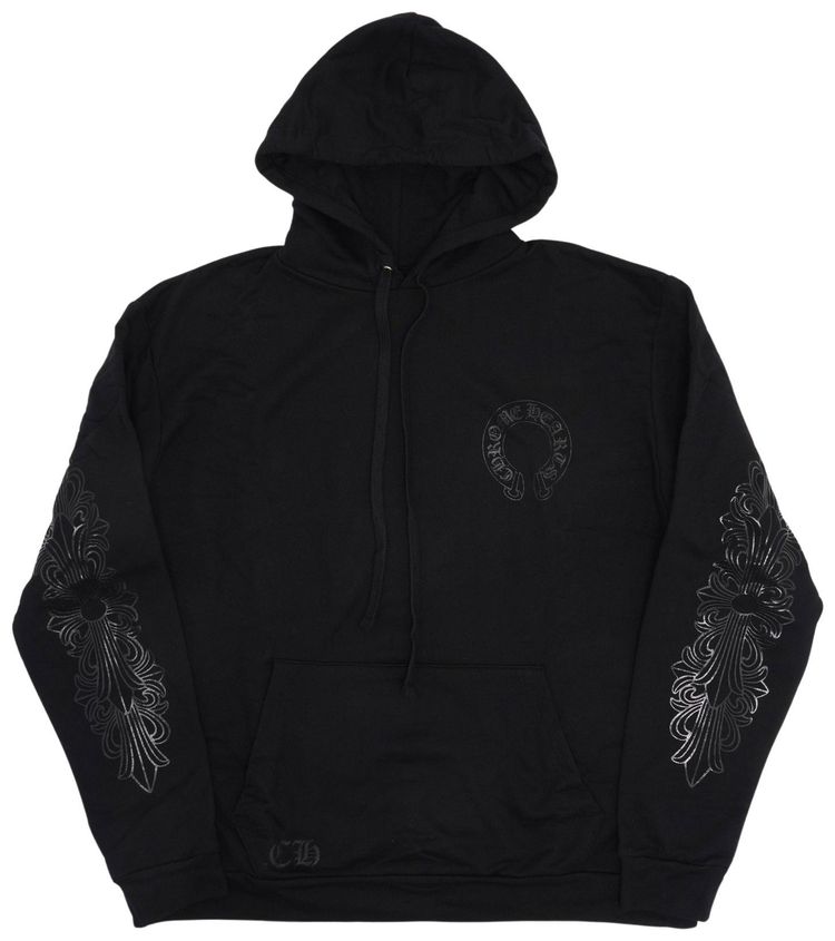 Chrome Hearts Floral Horseshoe Hoodie Black