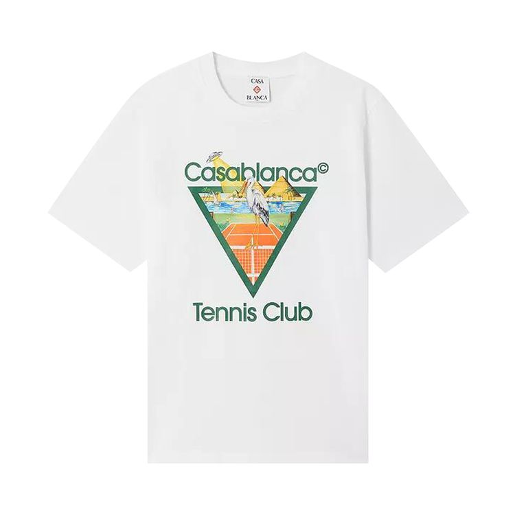 Casablanca Tennis Club Triangle Classic T Shirt White