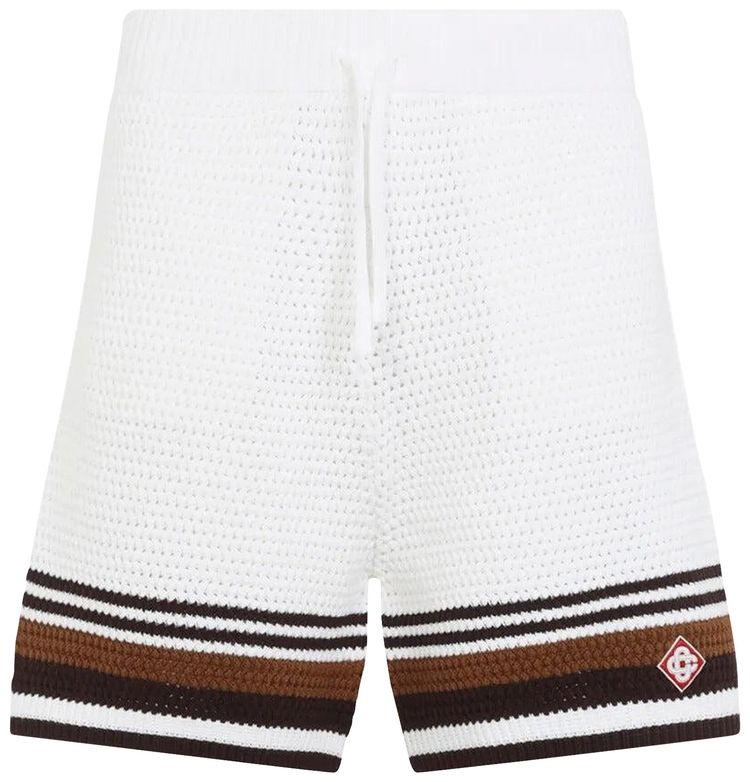 Casablanca Crochet Shorts White