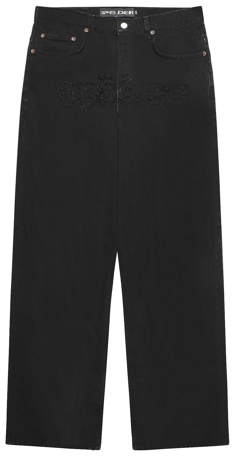 Sp5der Distressed Logo V3 Denim Black