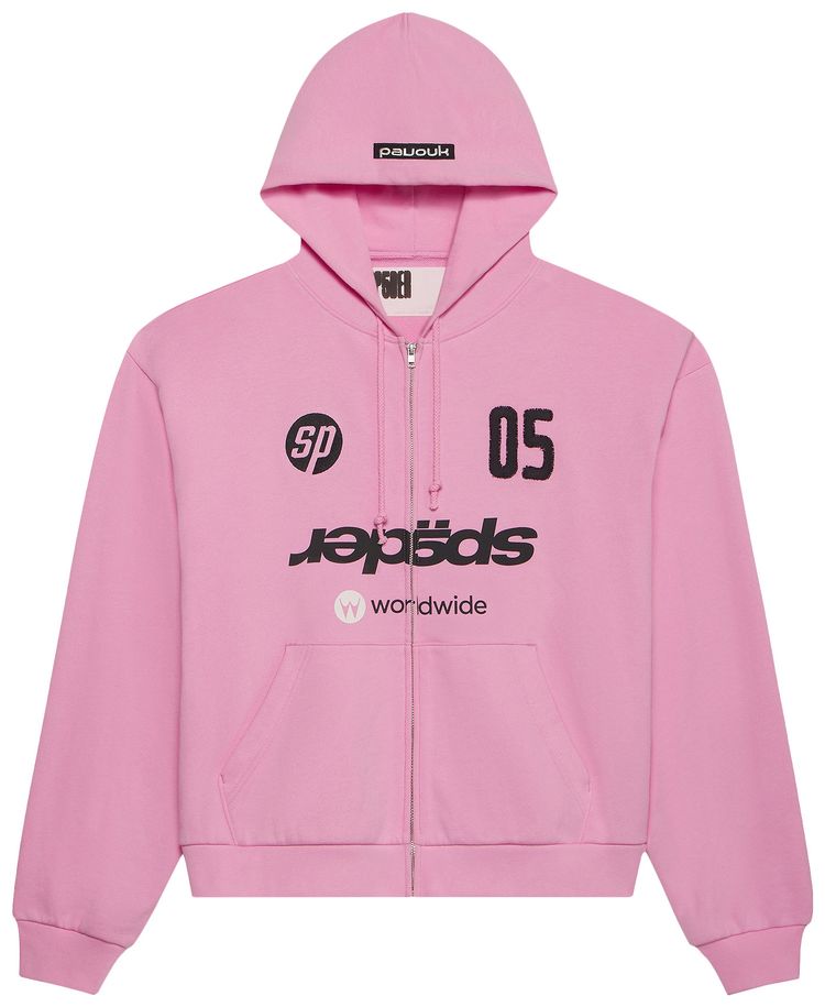 Sp5der Global Web Zip Hoodie Pink
