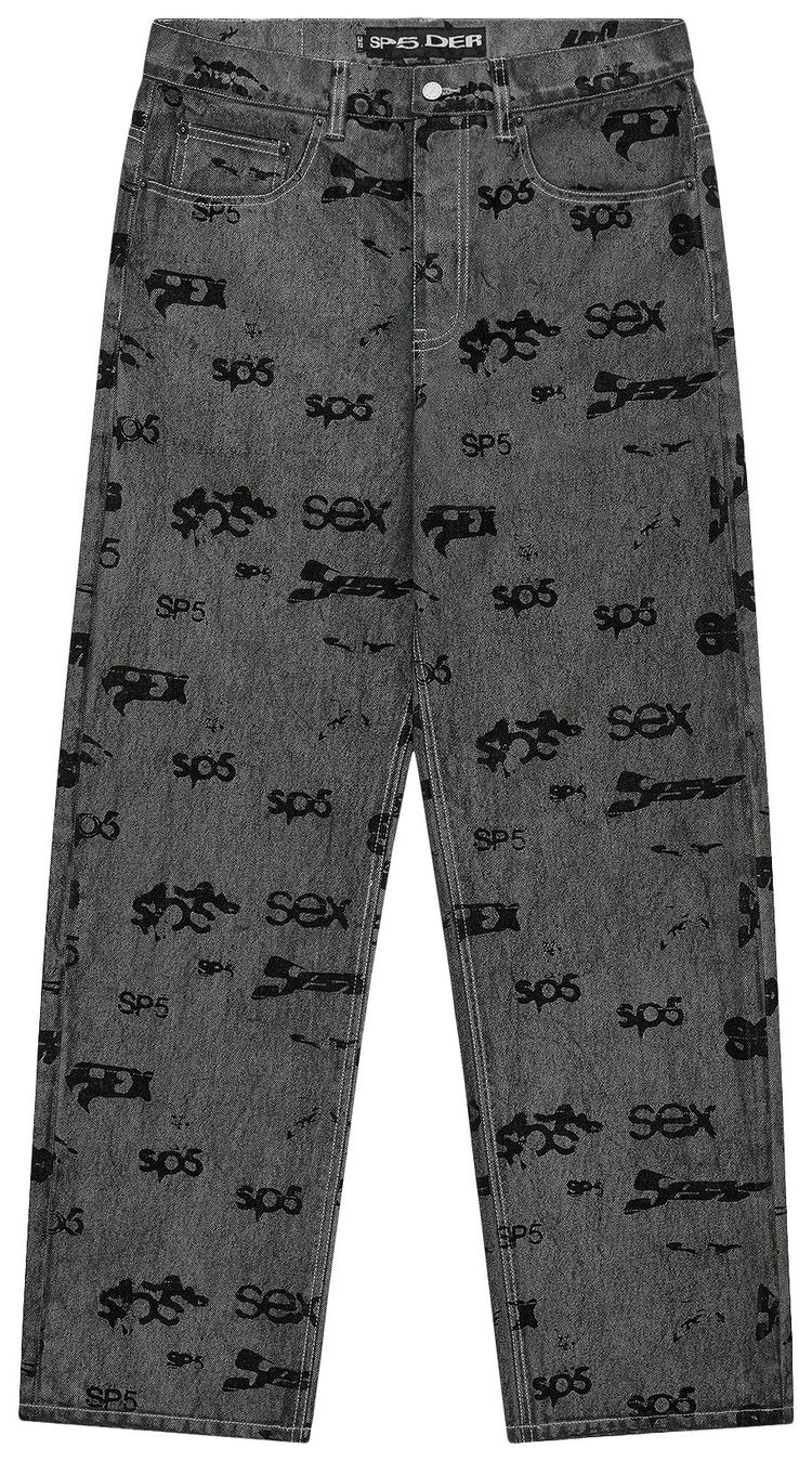 Sp5der Sex AOP Denim Silver