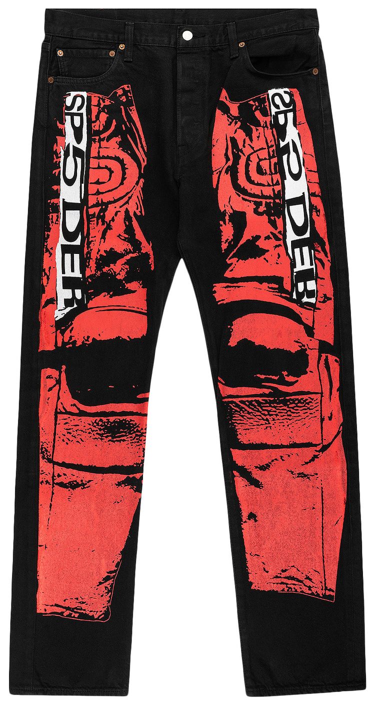 Sp5der Painted Moto Denim Black