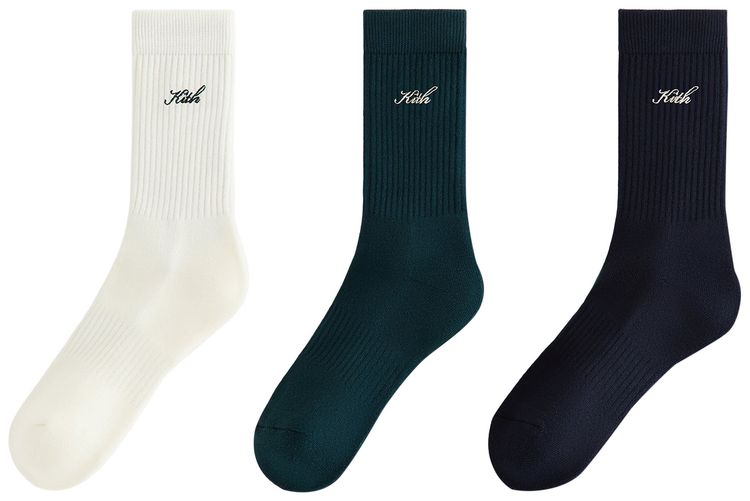 Kith Women 3 Pack Cotton Classic Crew Socks Multi