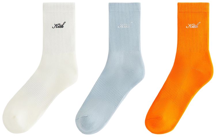 Kith Women 3 Pack Lightweight Cotton Classic Crew Sock Multi