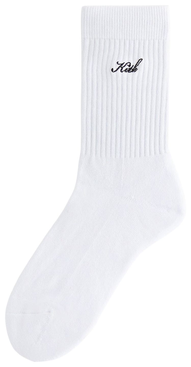 Kith Women Script Classic Crew Socks White