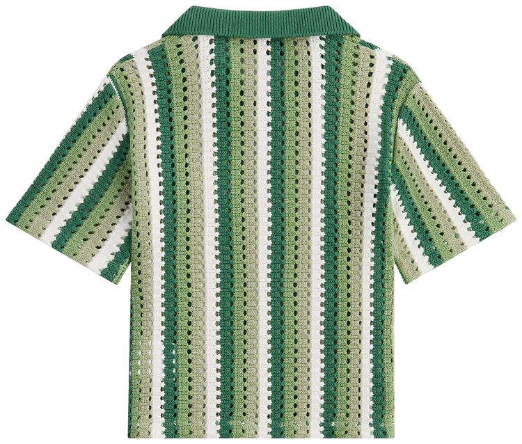 Kith Open Knit Pullover Polo Sage