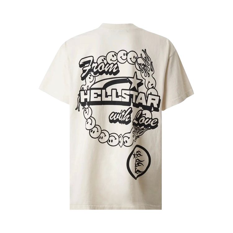 Hellstar Globe Smiley Face T Shirt White