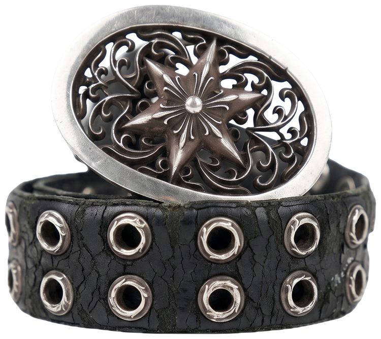Chrome Hearts Oval Star Buckle  Belt Black
