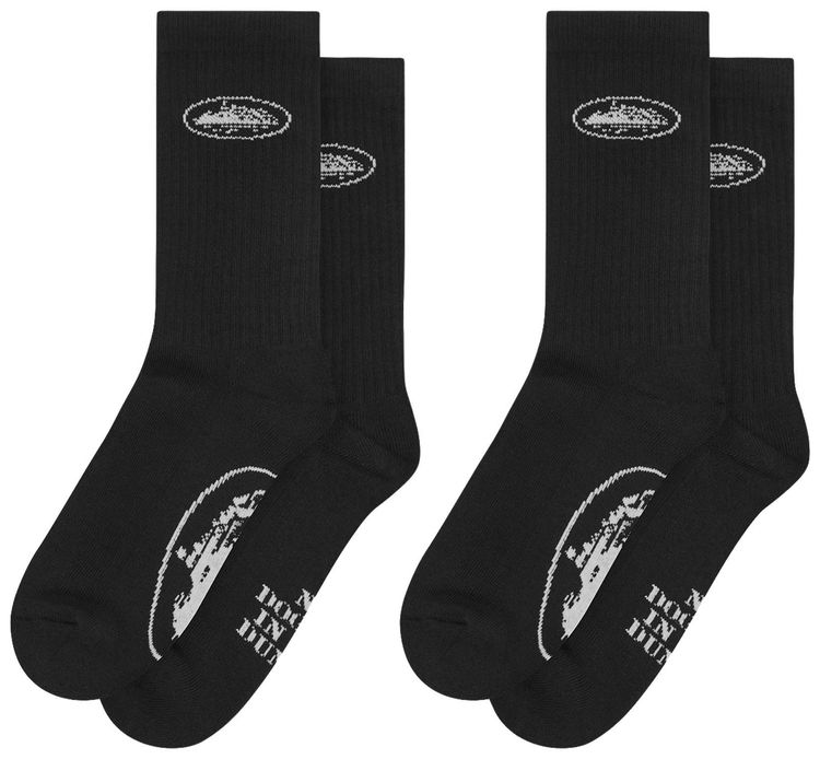 Corteiz 2 Pack Alcatraz Socks Black