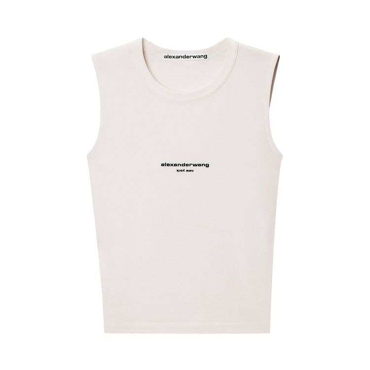 Alexander Wang Logo Print Fitted Tank Top White