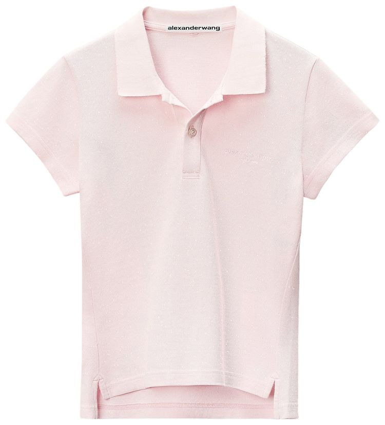 Alexander Wang Crystal Polo Tee Light Pink