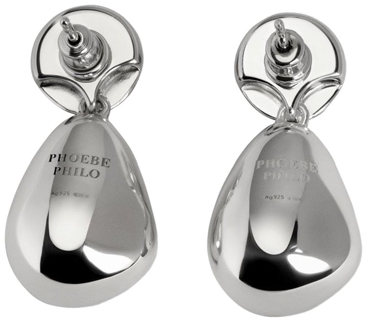 Phoebe Philo Pebble Earrings Silver