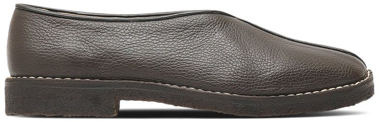 Lemaire Piped Crepe Slipper Dark Brown