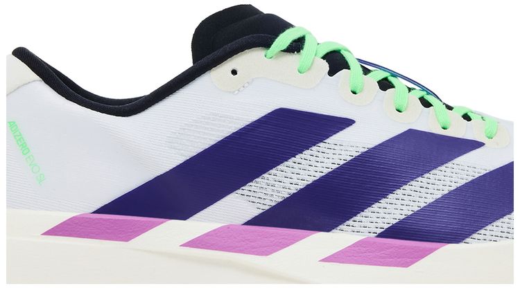 adidas Adizero Evo SL Footwear White Collegiate Purple Lime Burst