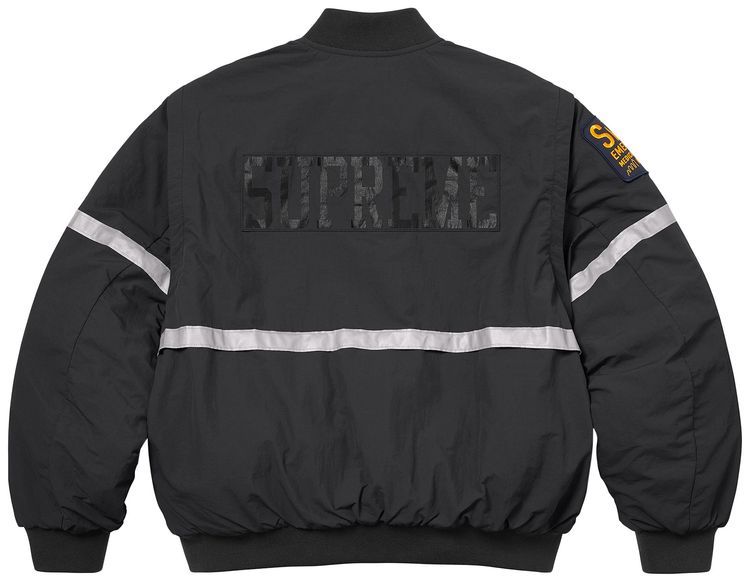 Supreme Zip Off Sleeve Reflective Stripe Jacket Black