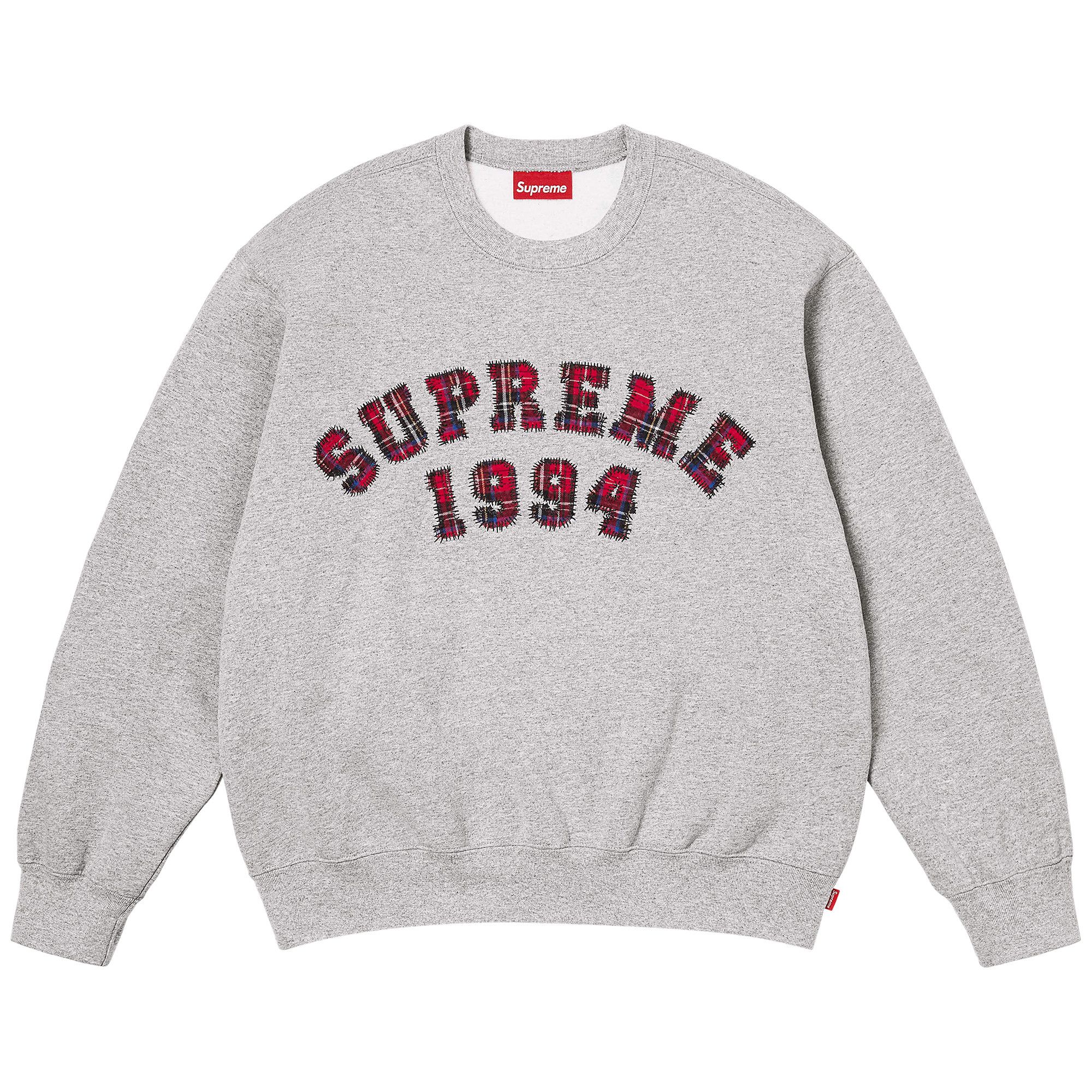 Buy Supreme Plaid Arc Crewneck 'Heather Grey' - SS26SW97 HEATHER