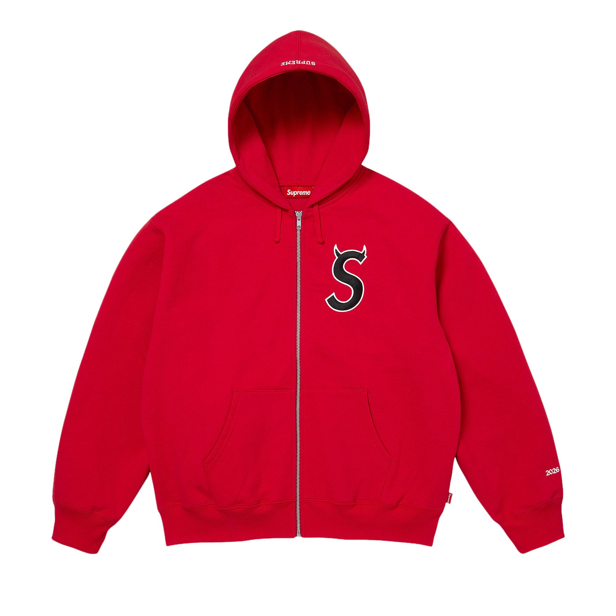 Buy Supreme Devil S Logo Zip Up Hooded Sweatshirt 'Red' - SS26SW40