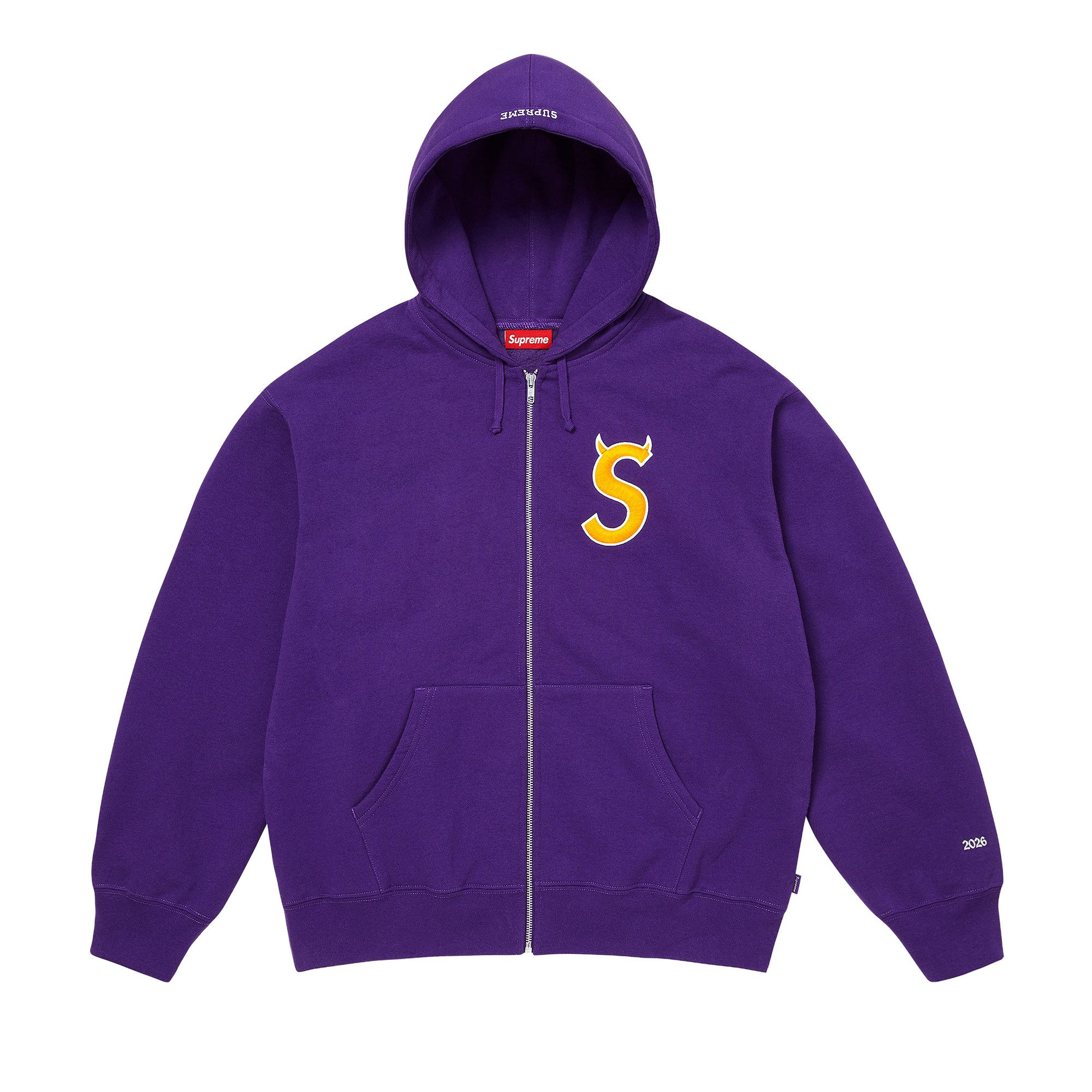 Buy Supreme Devil S Logo Zip Up Hooded Sweatshirt 'Purple