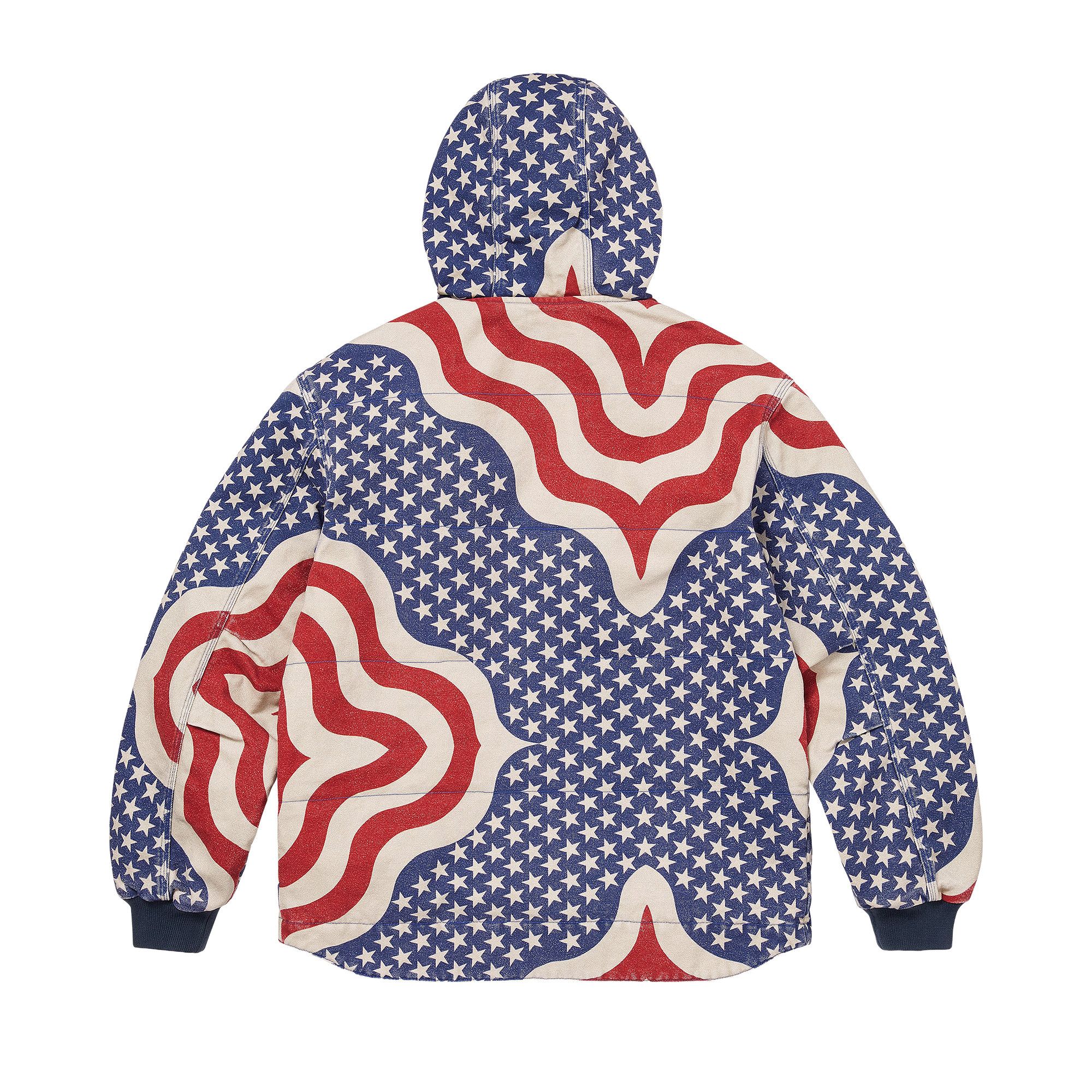 Buy Supreme Flag Quilted Hooded Work Jacket 'Multicolor' - SS26J60