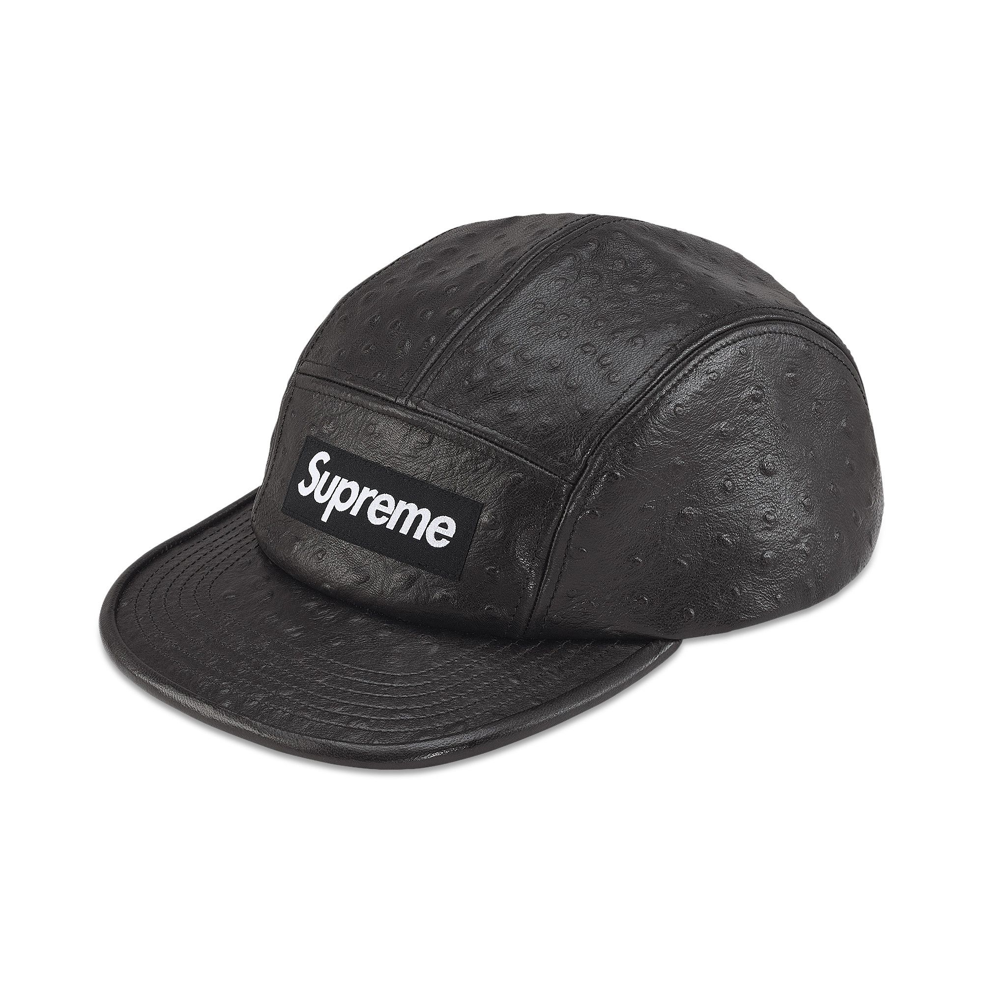 Buy Supreme Ostrich Embossed Leather GORE-TEX Camp Cap 'Black