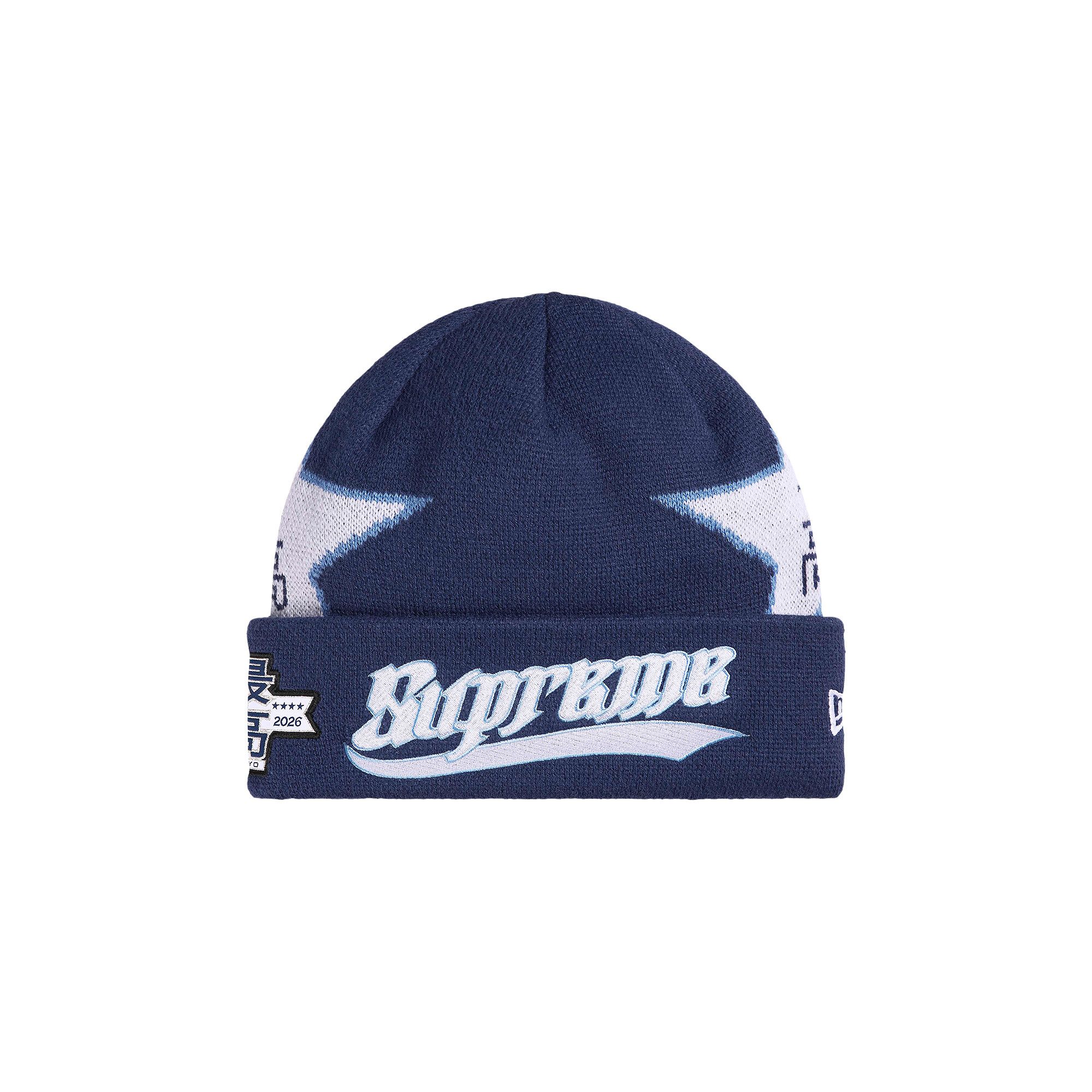 Buy Supreme New Era Stars Beanie 'Navy' - SS26BN18 NAVY | GOAT