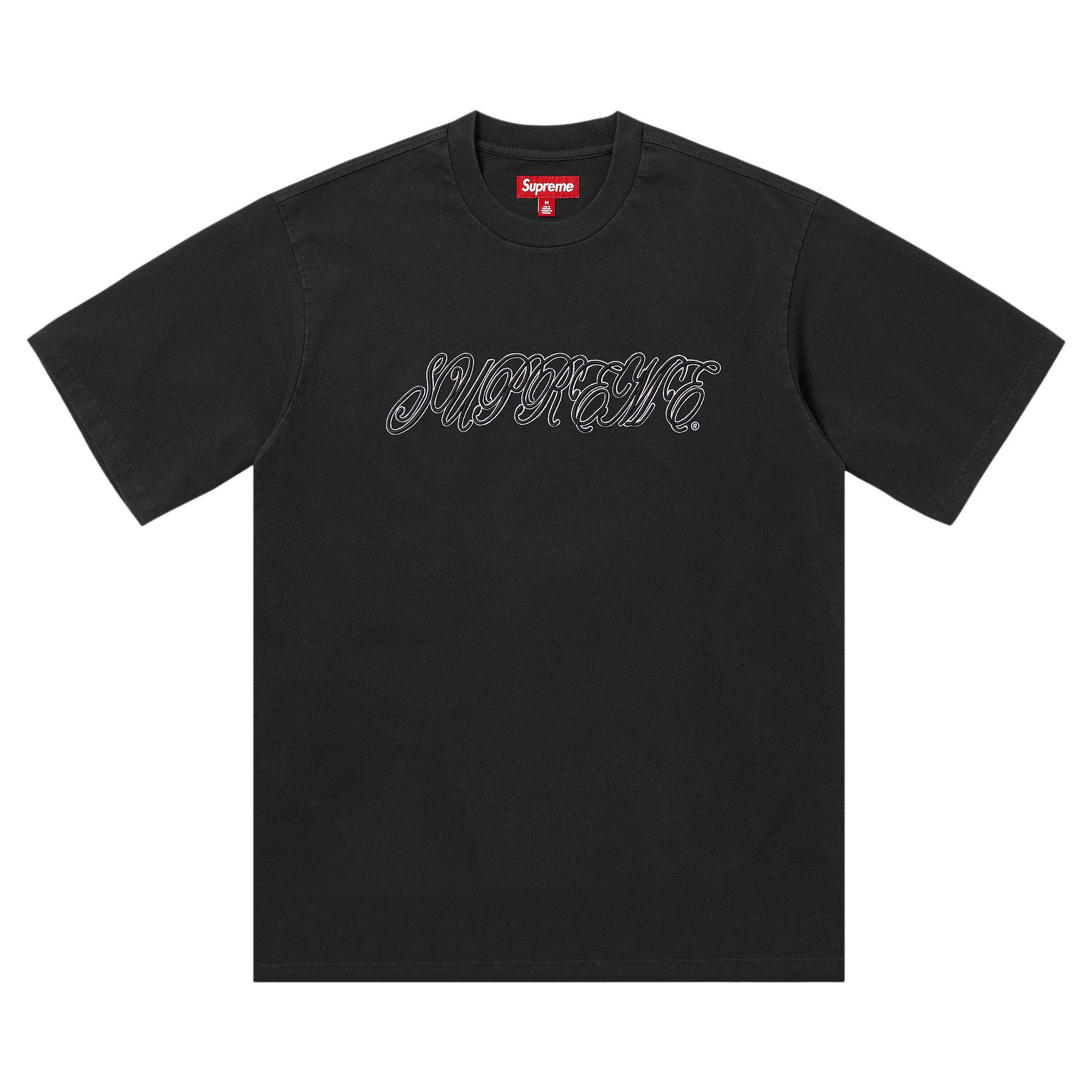 Buy Supreme Raised Script Short-Sleeve Top 'Black' - SS26KN93