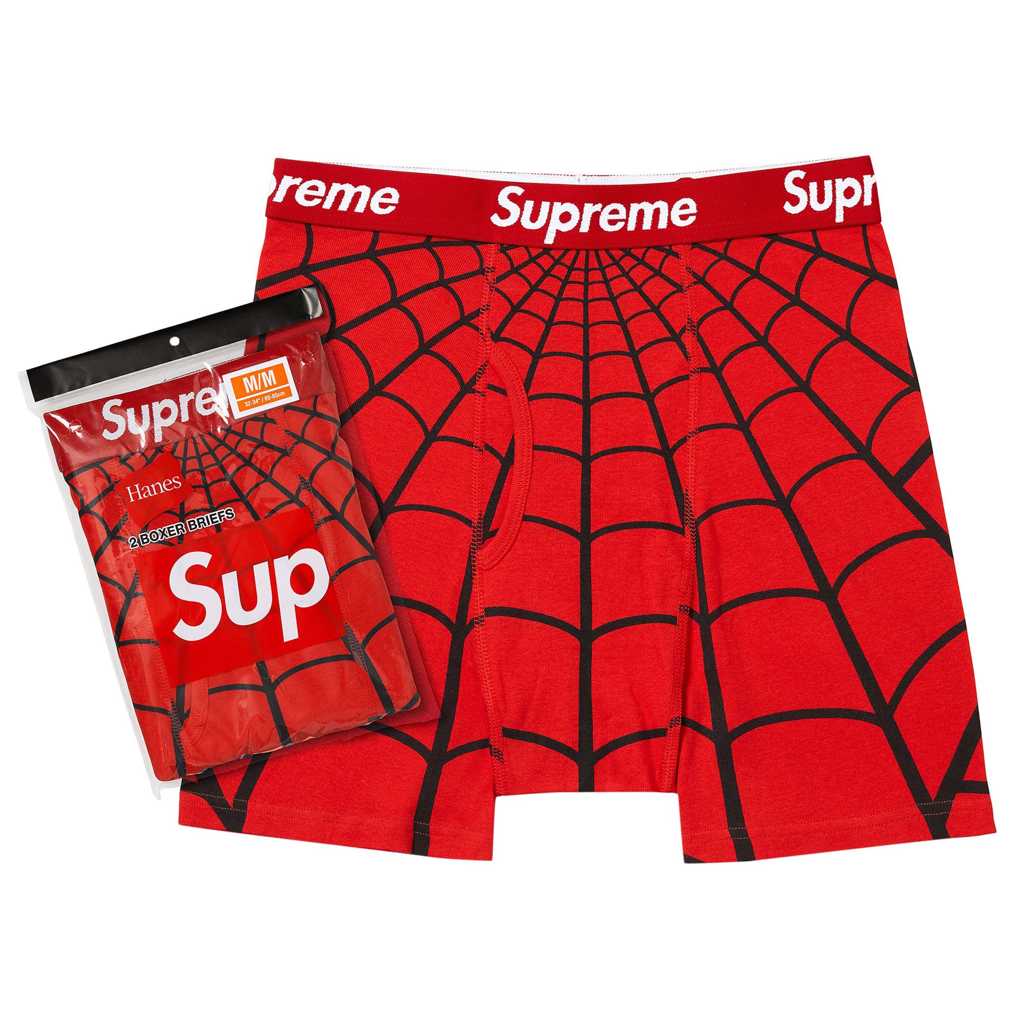 Supreme Spider-Man ボクサーパンツ 2パック S Buy Supreme x Hanes Spider-Man Boxer Briefs (2 Pack) 'Red